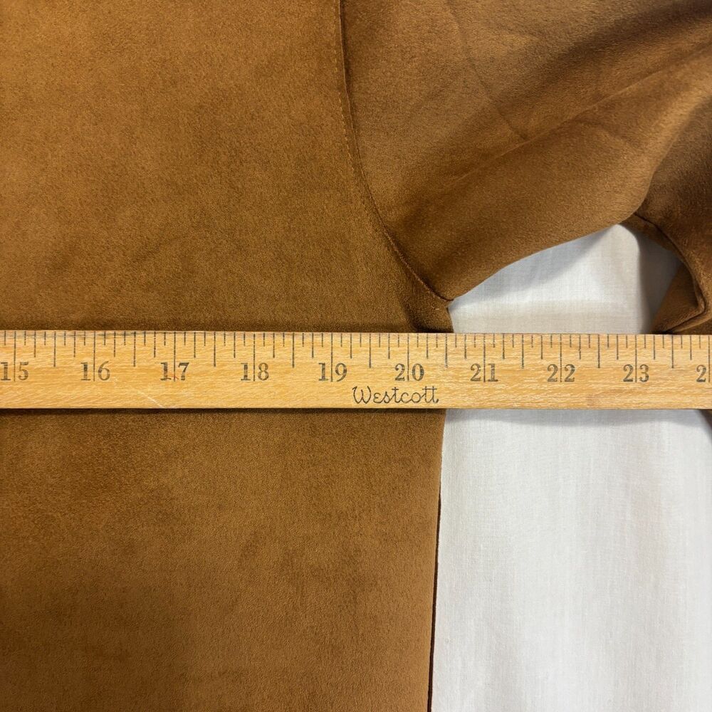 Well Worn Shacket Womens S Brown‎ Faux Suede Snap Buttons Chic Casual Minimalist - Picture 8 of 10